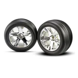 Tires & wheels, assembled, glued (2.8)(All-Star chrome wheel, TRX3771