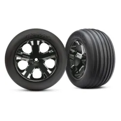 Tires & wheels, assembled, glued (2.8)(All-Star black chrome, TRX3771A