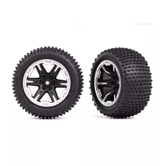 Tires & wheels, assembled, glued (2.8') (RXT black & satin wheels, Alias tires, foam inserts) (2WD electric rear) (2) (TSM rated)