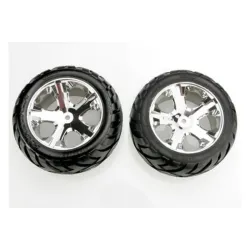 Tires & wheels, assembled, glued (All Star chrome wheels, An, TRX3773