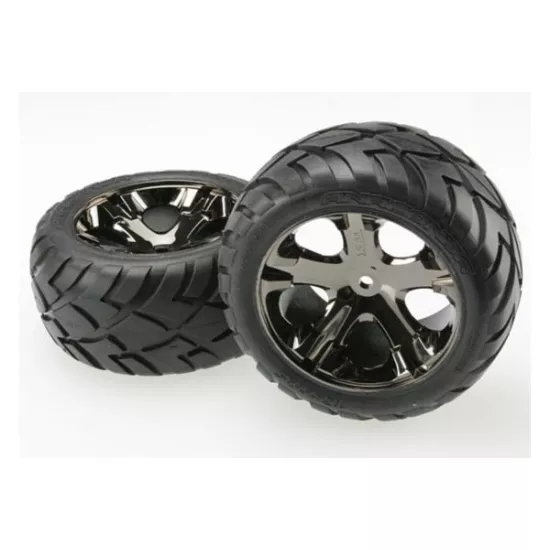 Tires & wheels, assembled, glued (All Star black chrome whee
