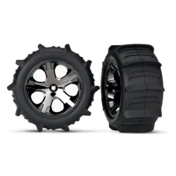 Tires & wheels, assembled, glued Paddle (All-Star black chro, TRX3776
