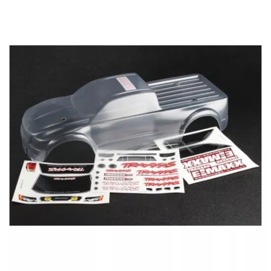 Body, E-Maxx Brushless (clear, requires painting)/ decal she, TRX3915