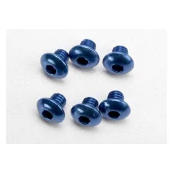 Screws, 4x4mm button-head machine, aluminum (blue) (hex driv, TRX3940