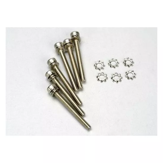 Screws, 3x28mm cap-head machine (hex drive) (6)/ 3x6mm ELW (, TRX3963