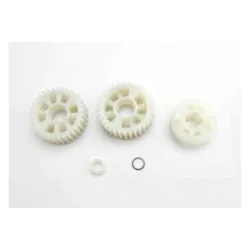Output gears, 33T (2)/ drive dog carrier/ output shaft space, TRX3985X