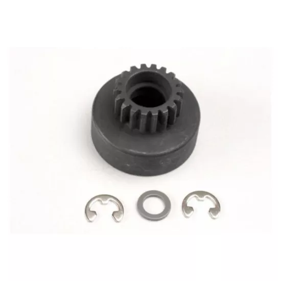 Clutch bell, (18-tooth)/ 5x8x0.5mm fiber washer (2)/ 5mm E-c, TRX4118
