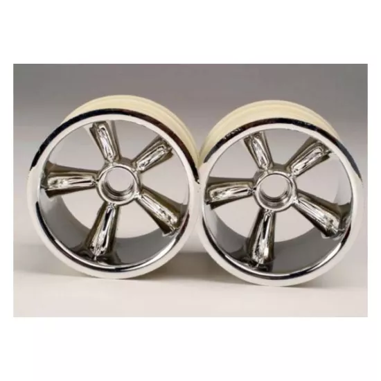 TRX Pro-Star chrome wheels (2) (front) (for 2.2 tires)