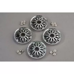 Wheel covers, BBS type (chrome) (4)/ attachment screws (12), TRX4277
