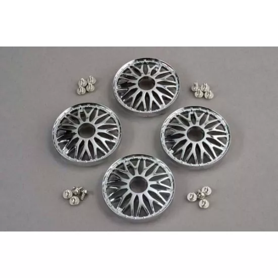 Wheel covers, BBS type (chrome) (4)/ attachment screws (12), TRX4277