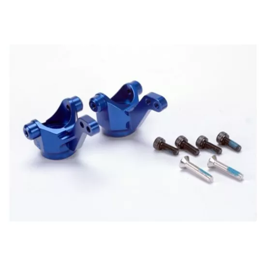 Steering blocks/ axle housings, blue-anodized 6061-T6 alumin