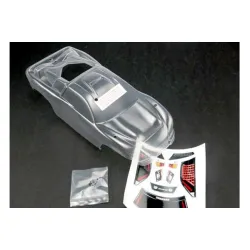 Body, Nitro Rustler (clear, requires painting)/window, grill, TRX4412