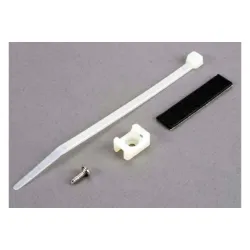 Attachment bracket, plug/ foam tape/tie wrap/ 3x10mm wst scr, TRX4577