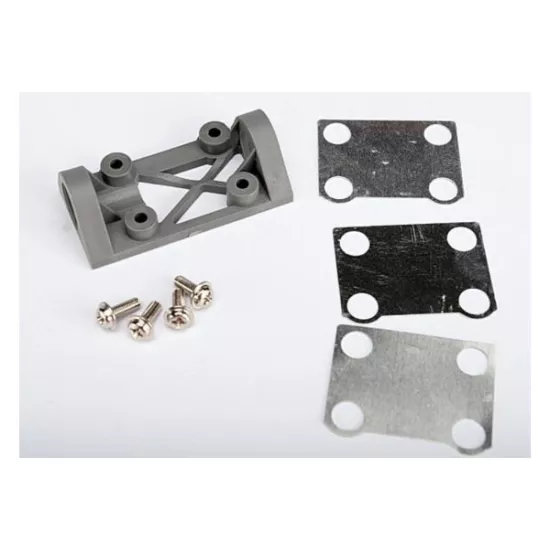 Bearing block, front (supports front shaft) (grey) / belt te