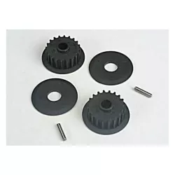 Pulleys, 20-groove (middle) (2)/flanges (2)/ axle pins (2), TRX4895