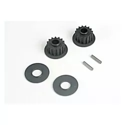 Pulleys, 15-groove (front/ rear) (2)/flanges (2)/ axle pins, TRX4896