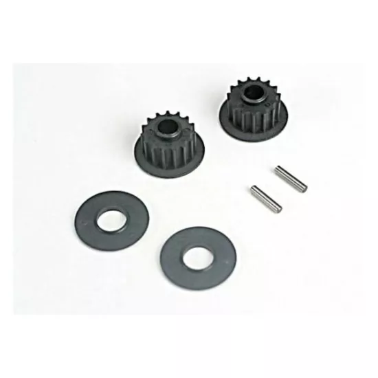 Pulleys, 15-groove (front/ rear) (2)/flanges (2)/ axle pins, TRX4896