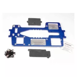 Chassis, 7075-T6 billet machined aluminum (4mm) (blue)/ hard, TRX4922X
