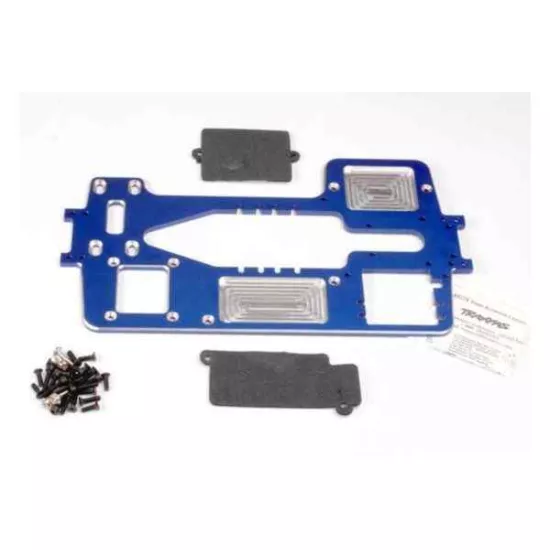 Chassis, 7075-T6 billet machined aluminum (4mm) (blue)/ hard, TRX4922X