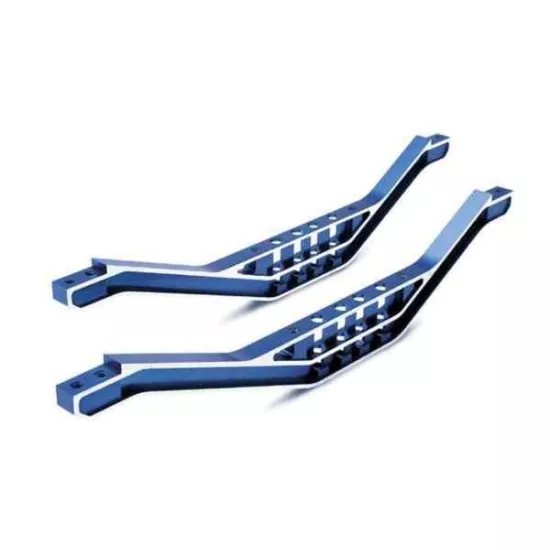 Chassis braces, lower machined 6061-T6 aluminum (blue) (2)/