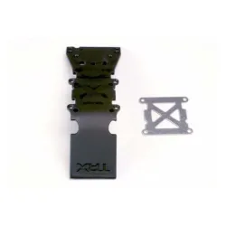 Skidplate, front plastic (black)/ stainless steel plate, TRX4937