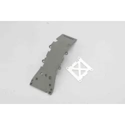 Skidplate, front plastic (grey)/ stainless steel plate, TRX4937A