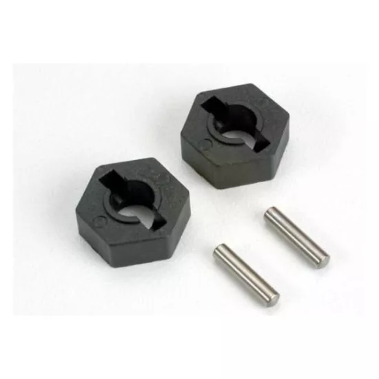 Wheel hubs, hex (2)/ axle pins (2.5x12mm) (2), TRX4954