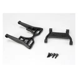 Wheelie bar arm (1)/ connector (1)/ 3x12 SS (hex drive) (4), TRX4974