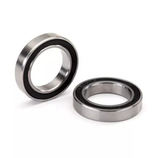 Ball bearing, black rubber sealed, stainless (17x26x5) (2)