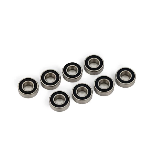 Ball bearing, black rubber sealed, stainless (5x11x4mm) (8)