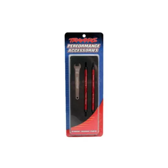 Toe links, Maxx (Tubes red-anodized, 7075-T6 aluminum, stron, TRX5141R