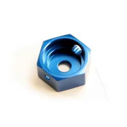 Brake adapter, hex aluminum (blue) (for T-Maxx steel constan, TRX5165