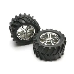 Tires & wheels, assembled, glued (SS (Split Spoke) chrome wh, TRX5173