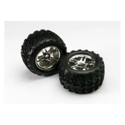 Tires & wheels, assembled, glued (SS (Split Spoke) chrome wh, TRX5174R