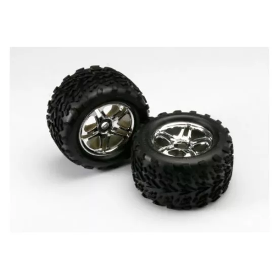 Tires & wheels, assembled, glued (SS (Split Spoke) chrome wh, TRX5174R