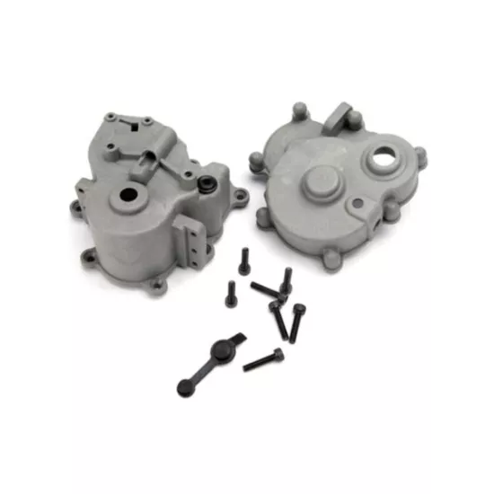 Gearbox halves (front & rear)/ rubber access plug/ shift det, TRX5181
