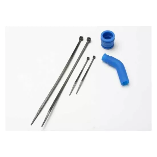 Pipe coupler, molded (blue)/ exhaust deflecter (rubber, blue, TRX5245
