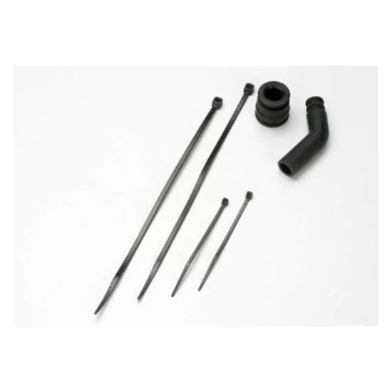 Pipe coupler, molded (black)/ exhaust deflecter (rubber, bla, TRX5245X