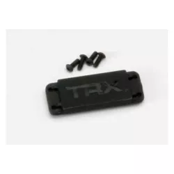 Cover plate, steering servo/ 3x8 BCS (4), TRX5326X