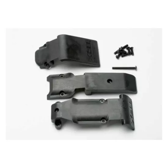Skid plate set, front (2 pieces, plastic)/ skid plate, rear
