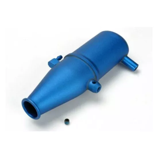 Tuned pipe, aluminum, blue-anodized (dual chamber with press, TRX5342