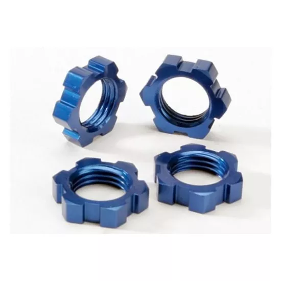 Wheel nuts, splined, 17mm (blue-anodized) (4), TRX5353