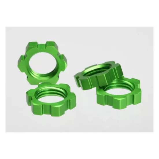 Wheel nuts, splined, 17mm (green-anodized) (4), TRX5353A