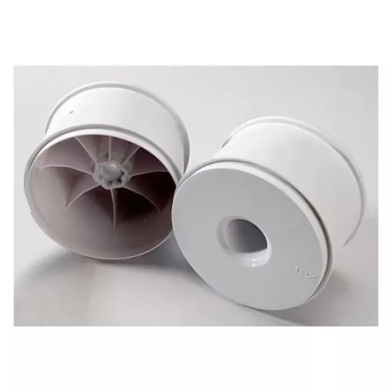 Wheels, dished 3.8 (white) (2) (use with 17mm splined wheel, TRX5371
