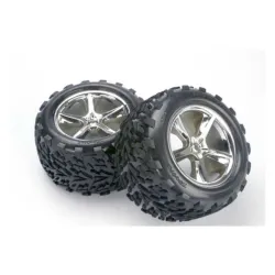 Tires & wheels, assembled, glued (Gemini chrome wheels, Talo, TRX5374