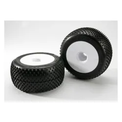 Tires & wheels, assembled, glued (white dished 3.8 wheels, R