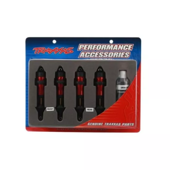 Shocks, GTR aluminum, red-anodized bodies with TiN shafts (f, TRX5460R