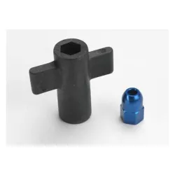 Antenna crimp nut, aluminum (blue-anodized)/ antenna nut too, TRX5526
