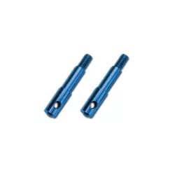 Wheel spindles, front, 7075-T6 aluminum, blue-anodized (left, TRX5537X