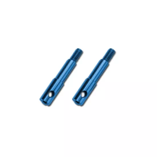 Wheel spindles, front, 7075-T6 aluminum, blue-anodized (left, TRX5537X
